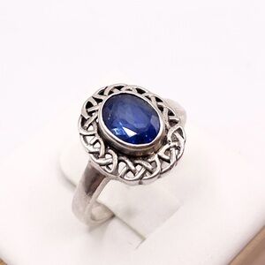 Size 7 Sapphire 925 Sterling Silver Ring